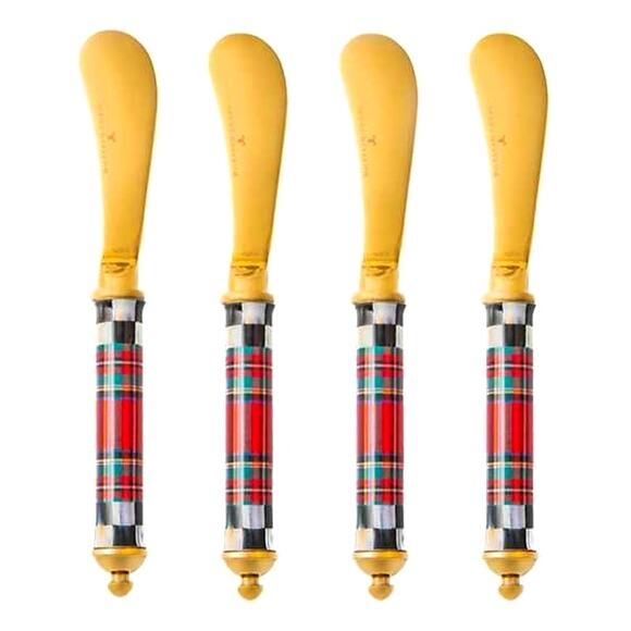 Mackenzie Childs Supper Club Spreaders Set Tartastic NEW - Picture 1 of 2